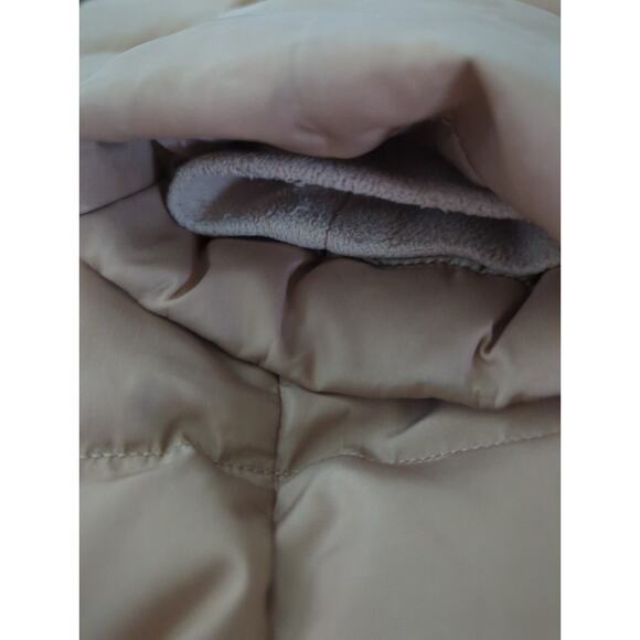 LANDS' END Down Puffer Coat Full Zip Side pockets Tan Car Coat Women's M (10-12) - Picture 6 of 9